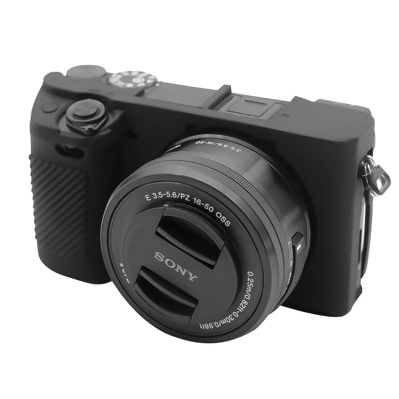 Easy Hood Case for Sony Alpha A6100 A6300 A6400 ILCE-6100 ILCE-6300 ILCE-6400 Digital Camera, Anti-Scratch Soft Silicone Housing Protective Cover Protector Skin (Black) - Image 1